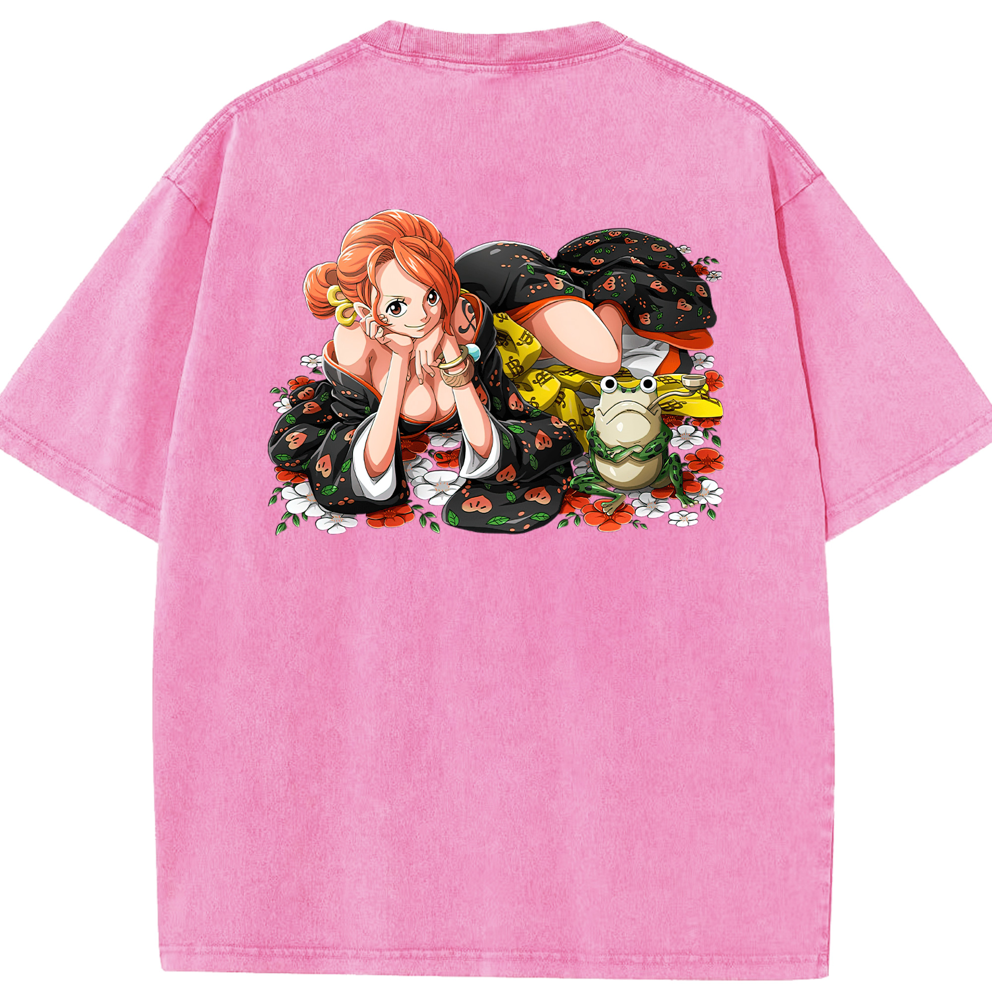 ワンピース ナミ ONE PIECE Nami 綿100% ヴィンテージ風 半袖Tシャツ（背面プリント）